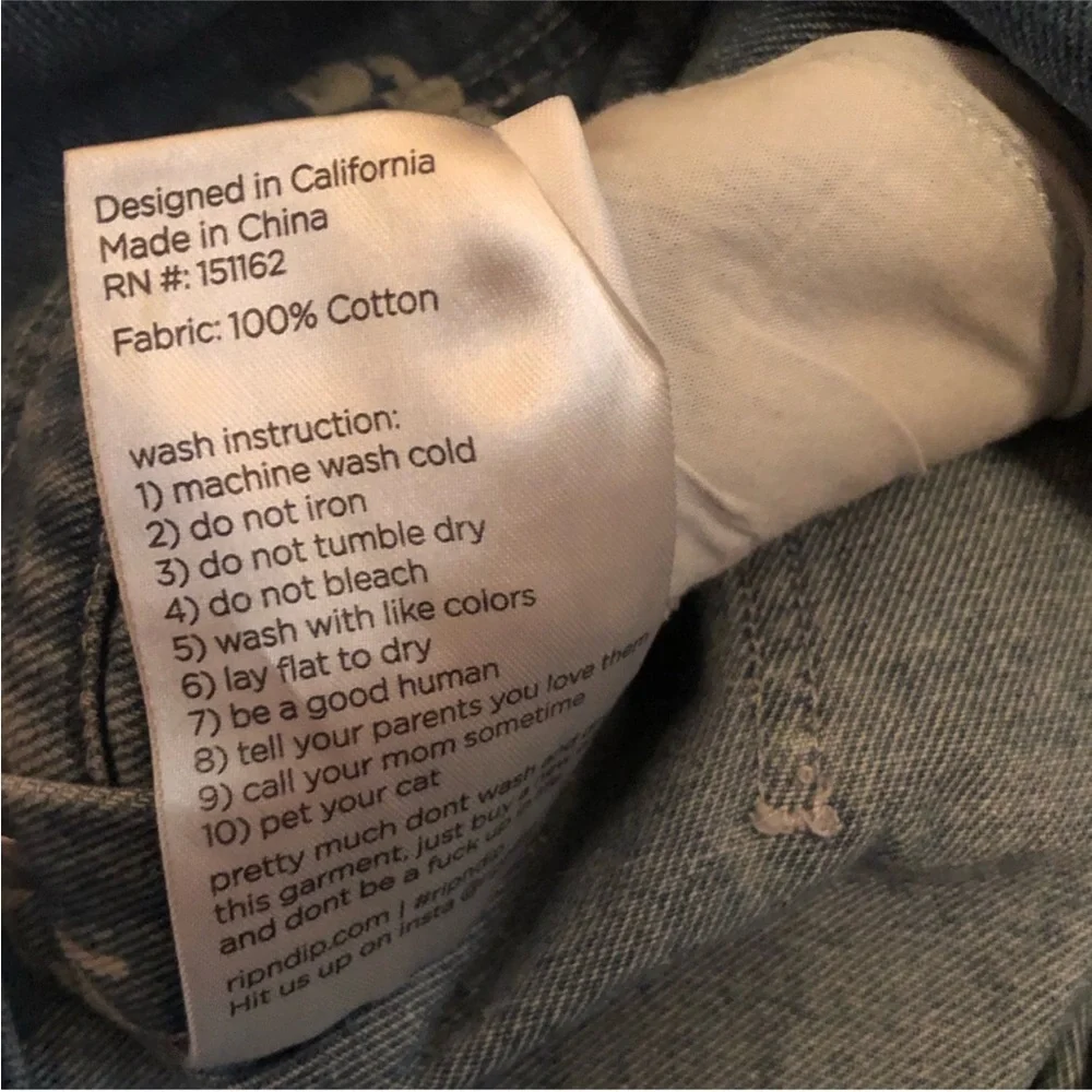 RIPNDIP Denim Dance Party Cat Overalls Small Rip N Dip Jeans - Picture 6 of 9